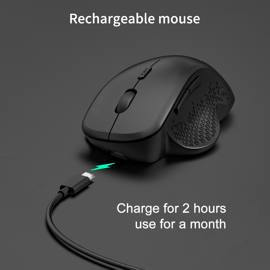 Actual 【COD】Wireless Mouse Rechargeable 2.4G Bluetooth USB Office Mute Gaming Mouse Support PC Laptop Tablet Mobile Phone With Type-C Adapter