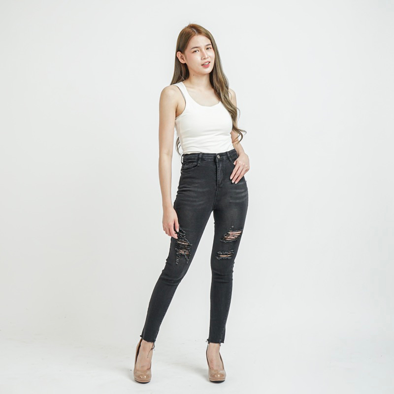 [LUXE.DLABEL] - Jeans 104 | Celana panjang Highwaist wanita Jeans import premium Jeans wanita polos ripped jeans High waist jeans wanita bkk Skinny Jeans High waist Baggy jeans Wideleg Jeans Kulot jeans Boyfriend jeans Wanita Kargo Jeans bangkok