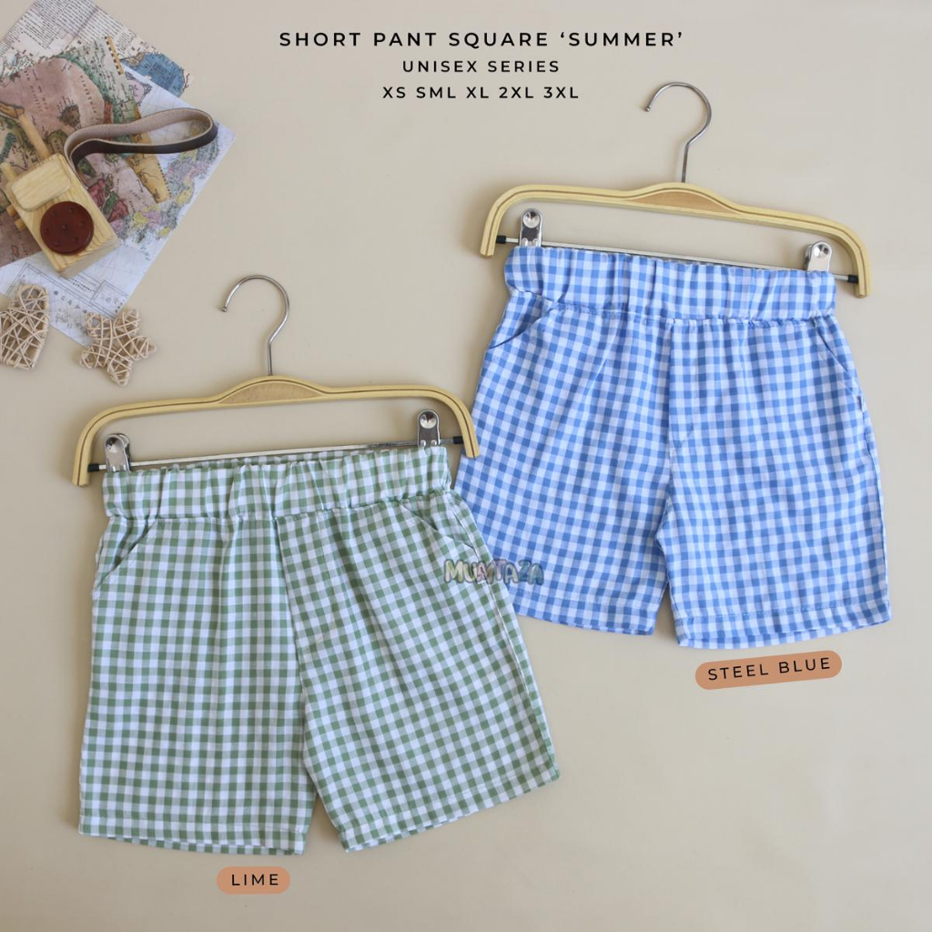 Short Pants Square SUMMER XS SML XL - Celana Harian Anak - Celana Daily Anak