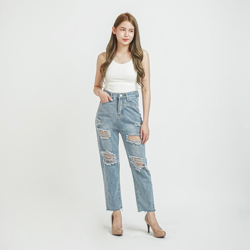 [LUXE.DLABEL] - E91 Jeans | Celana panjang Highwaist wanita Jeans import premium Jeans wanita polos ripped jeans High waist jeans wanita bkk Skinny Jeans High waist Baggy jeans Wideleg Jeans Kulot jeans Boyfriend jeans Wanita Kargo Jeans