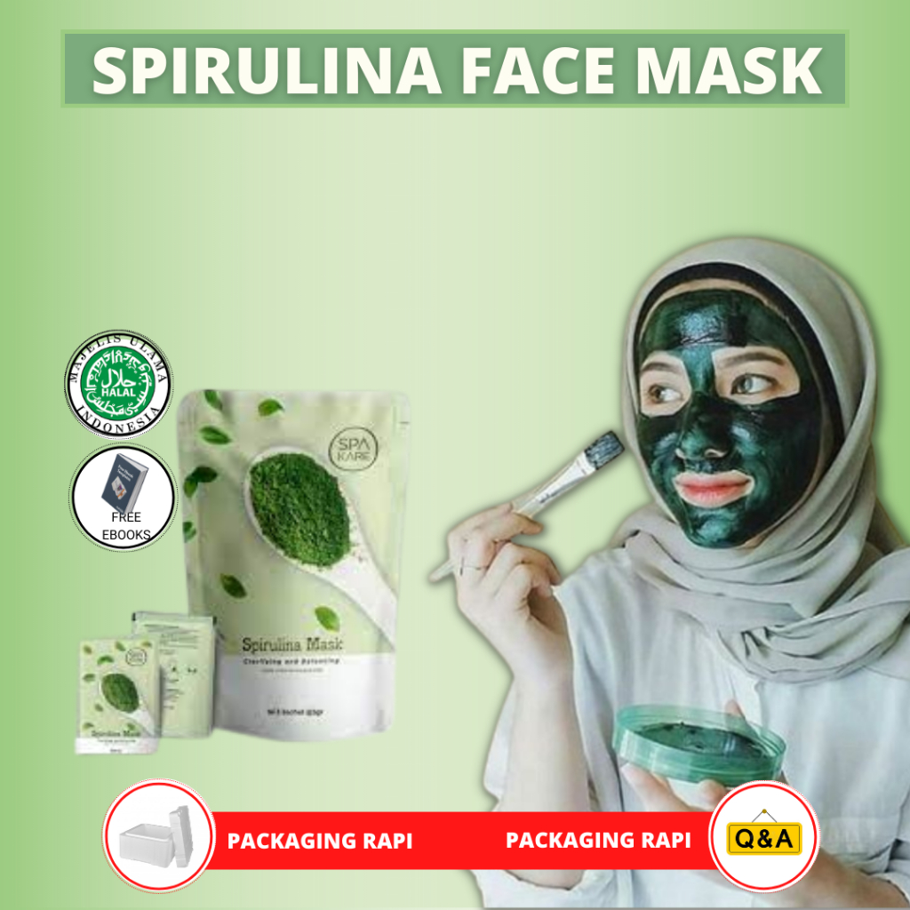 spakare spirulina masker tiens masker terbaik 100% original menghilang jerawat |3gram / 1 sachet||1 