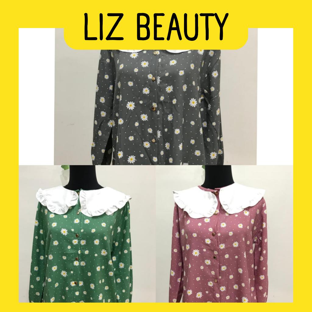 Liz Blouse - Blouse Wanita Motif - Kemeja Blouse Kantoran Wanita Muslim