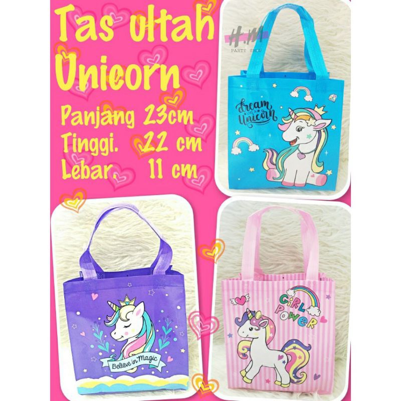 (1 PCS) TAS SNACK ULANG TAHUN MOTIF UNICORN | GOODIE BAG UNICORN