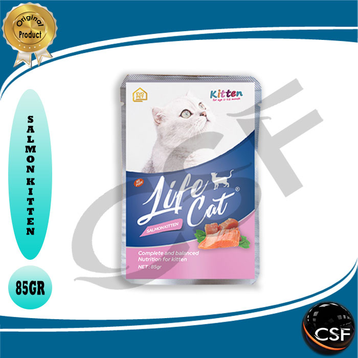 Makanan Kucing basah LIFE CAT pouch 85g All Varian - 1 BOX isi 24pcs ( EKSPEDISI )