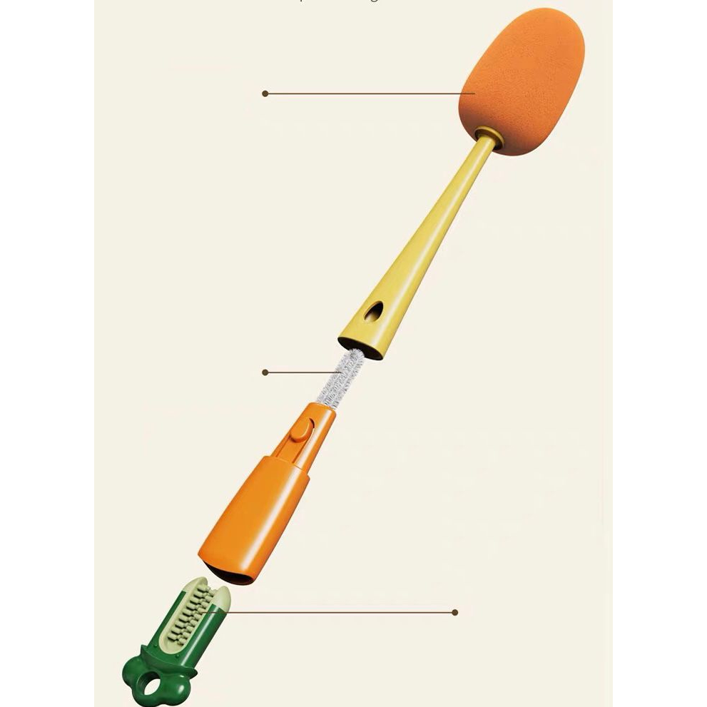 Sikat Pembersih Botol Wortel 3in1 Sikat Pembersih Botol Gelas