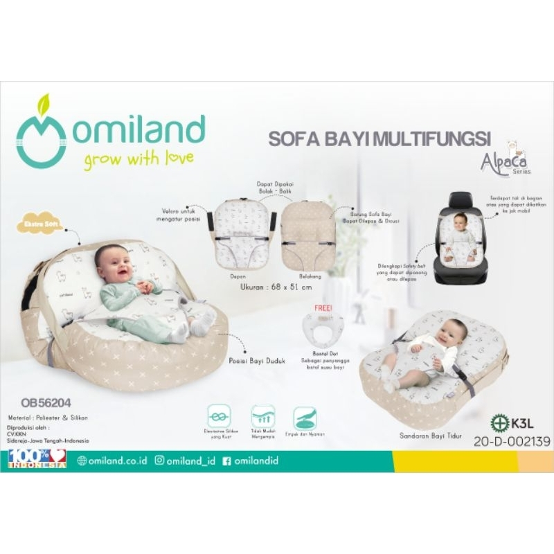 Omiland Sofa Bayi OB 40071/ OB 49171 || Omiland Sofa Bayi OB 56251 Multi Fungsi Multifungsi + Free Bantal Dot - Tempat Duduk Bayi Empuk