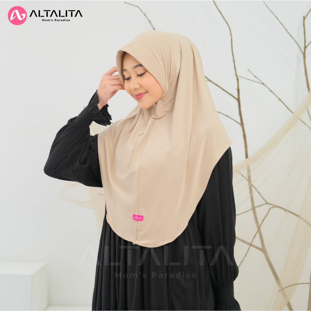 Altalita - Hijab Bergo Hamidah Penguin Size L Kerudung Instan Qanita Jersey Premium Jilbab Sporty Menutup Dada Cocok Untuk Sekolah Olahraga Volly Futsal Senam dan Sehari-Hari