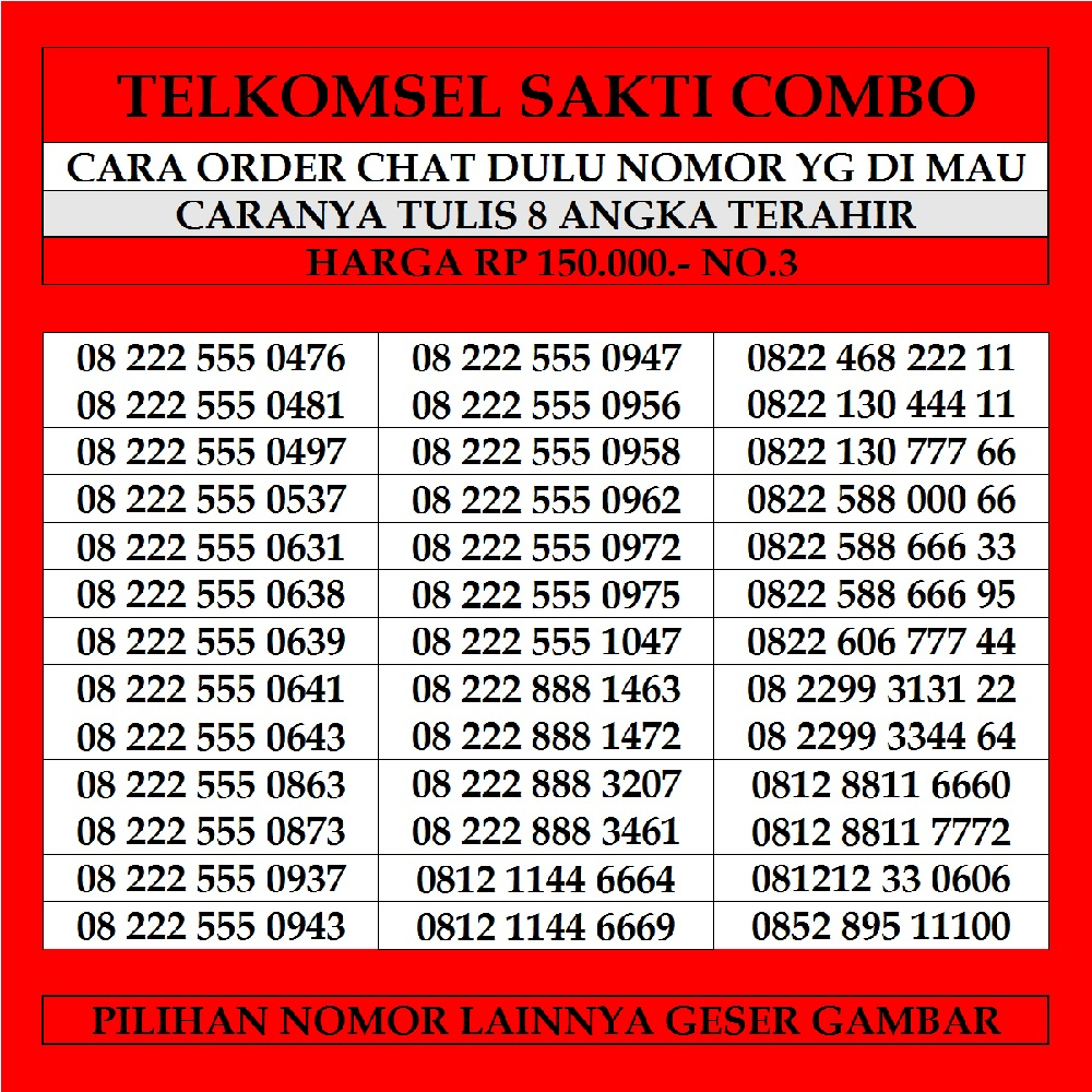 Nomor Cantik Simpati SP 150 Kartu Perdana Telkomsel Prabayar