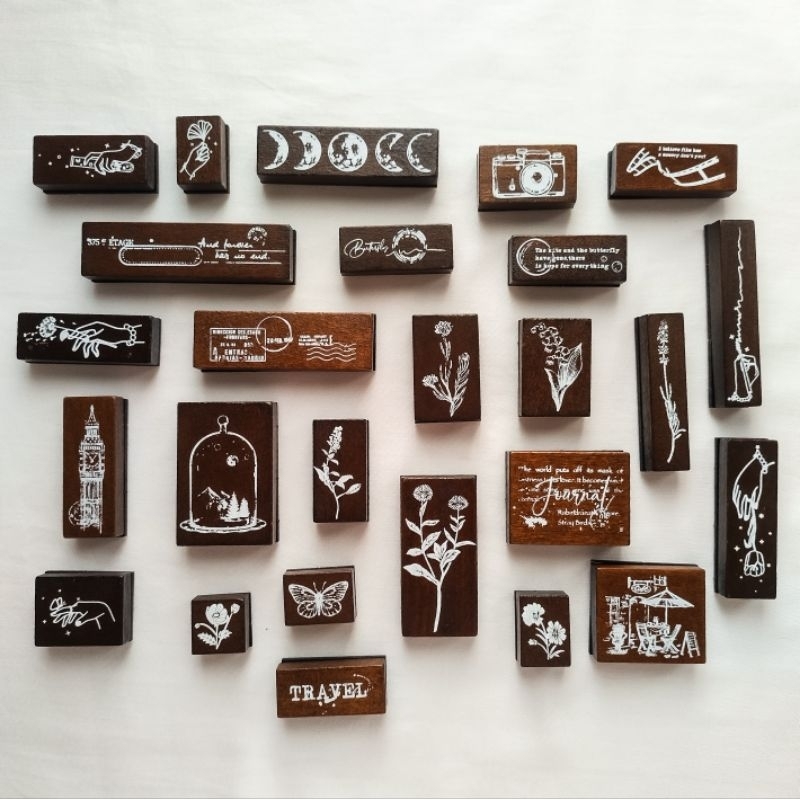 Vintage Rubber Stamp • Stempel Kayu Untuk Journaling Hazzel