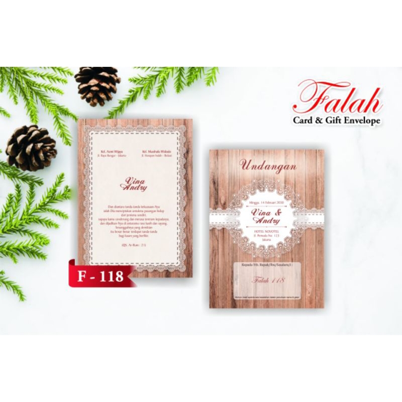 UNDANGAN FALAH 118 UNDANGAN PERNIKAHAN COKLAT UNDANGAN NIKAH RUSTIC MEWAH ELEGAN UNDANGAN MOTIF TERB