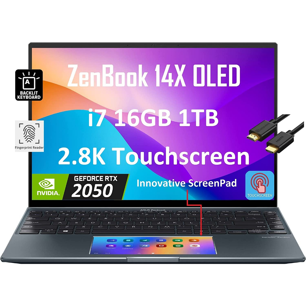 ASUS ZENBOOK 14X OLED UX5400ZF INTEL I7 1260P 16GB DDR5 1TB SSD RTX2050 QHD+ 2.8k PINE GREY