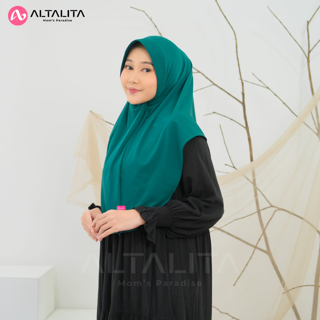 Altalita - Jilbab Instan Qanita Penguin Size L Hijab Bergo Hamidah Sport Olahraga Volly Futsal Senam Kerudung Sekolah Instan Menutup Dada Bahan Jersey Premium pet Tebal Terbaru