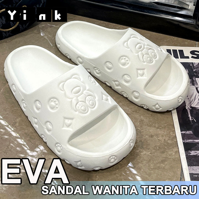 Sendal karet wanita rumah lucu terbaru Sendal wanita kekinian import dewasa korea slip on selop cewek santai eVA empuk