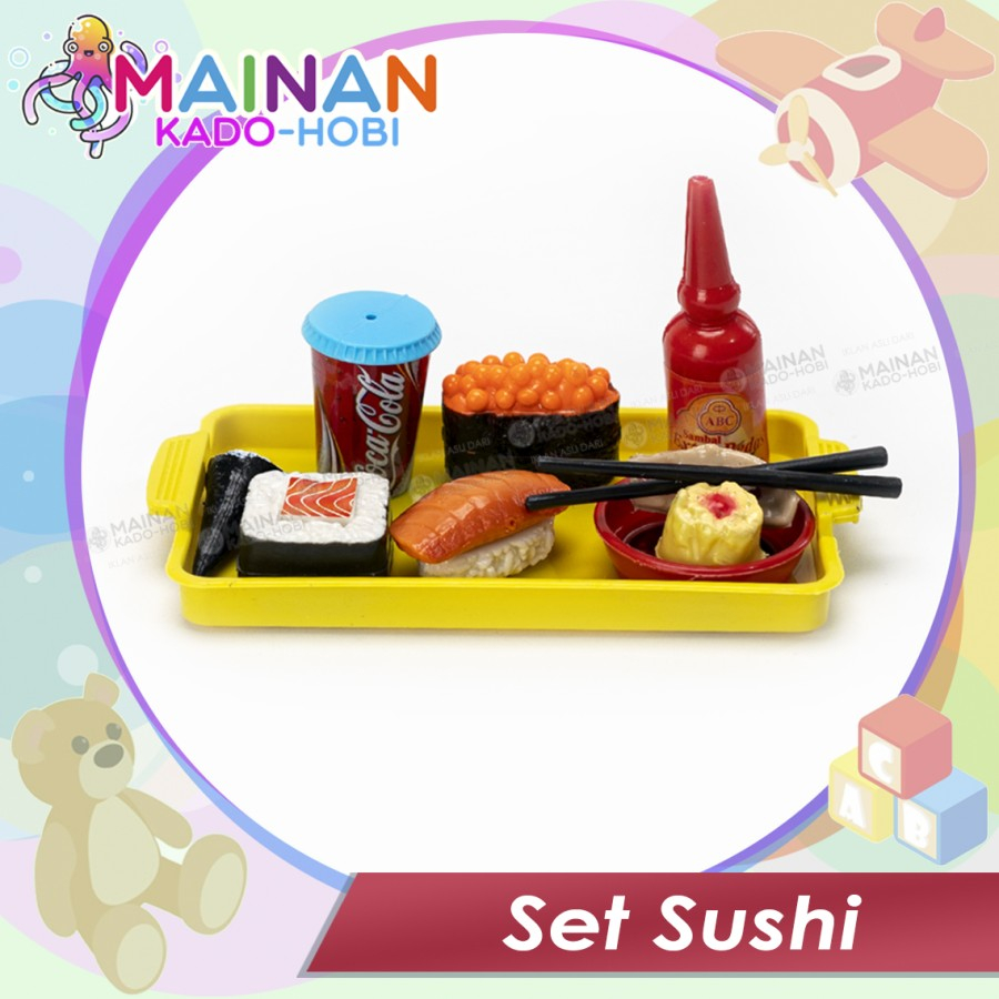 SET KITCHEN MINIATUR MAINAN ANAK MINIATUR JAPANESE FOOD MAKANAN JEPANG SUSHI