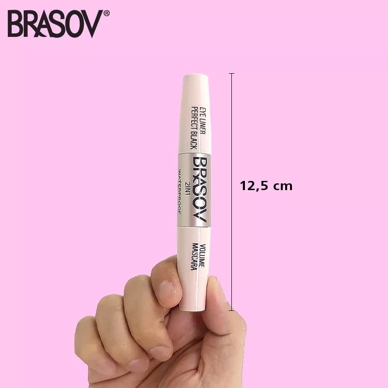 Brasov 2 IN 1 Volume Mascara &amp; Eyeliner Perfect Black