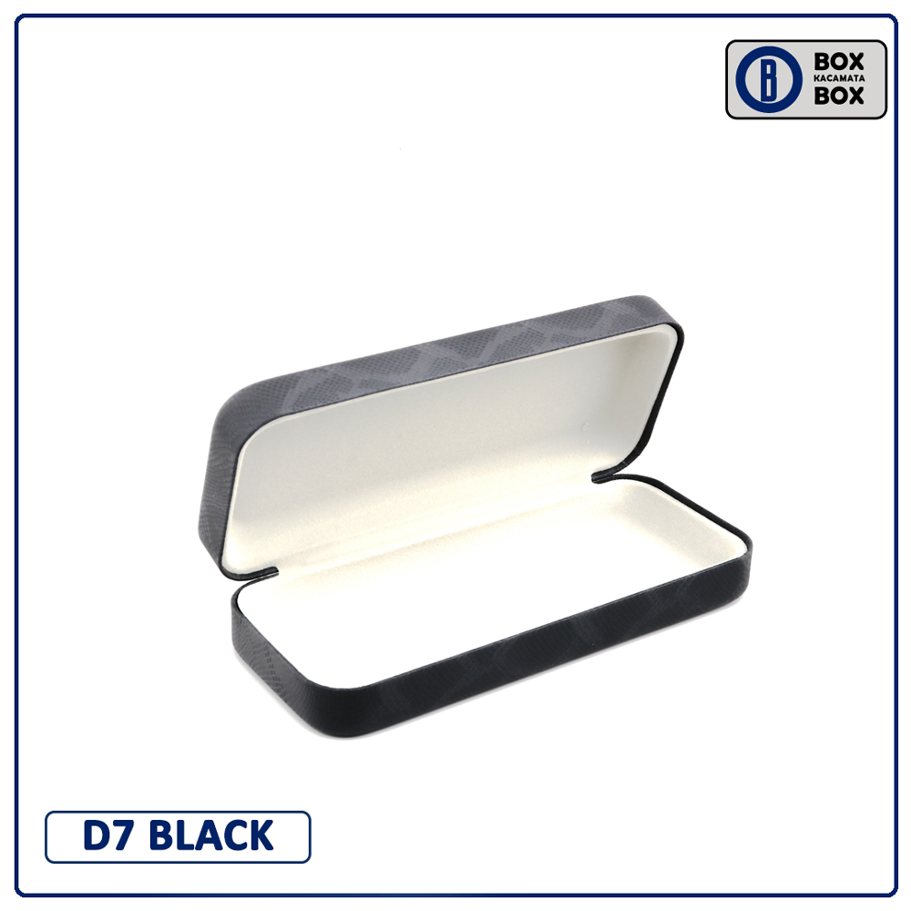 Box / Tempat Kacamata Cepuk Magnet Hardcase Design Hitam Polos Pria Wanita Elegant D7