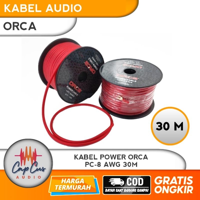KABEL POWER ORCA PC 8 AWG 30 METER / KABEL AUDIO POWER ORCA 8 AWG
