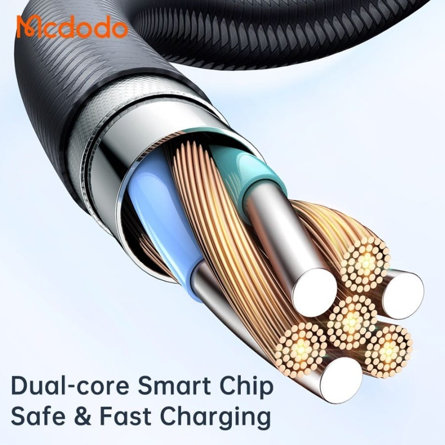 MCDODO Kabel Data USB to Lightning / Type-C FAST Charging AUTO POWER OFF Transparent Data Cable 1.2M