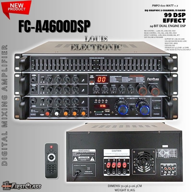 Amplifier Karaoke FIRSTCLASS FC-A4600DSP A4600DSP 99 DSP ORIGINAL