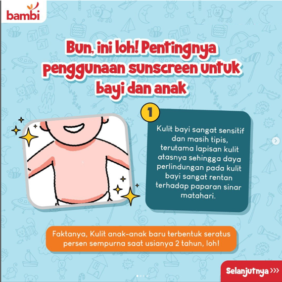 Bambi Baby Sunscreen Lotion 100ml SPF30 / Bambi Sunblock Lotion Sun Screen Bayi Anak / Kulit Normal - Sensitif / SPF 30++ / Sunscreen Bayi Waterproof &amp; Water Resistant