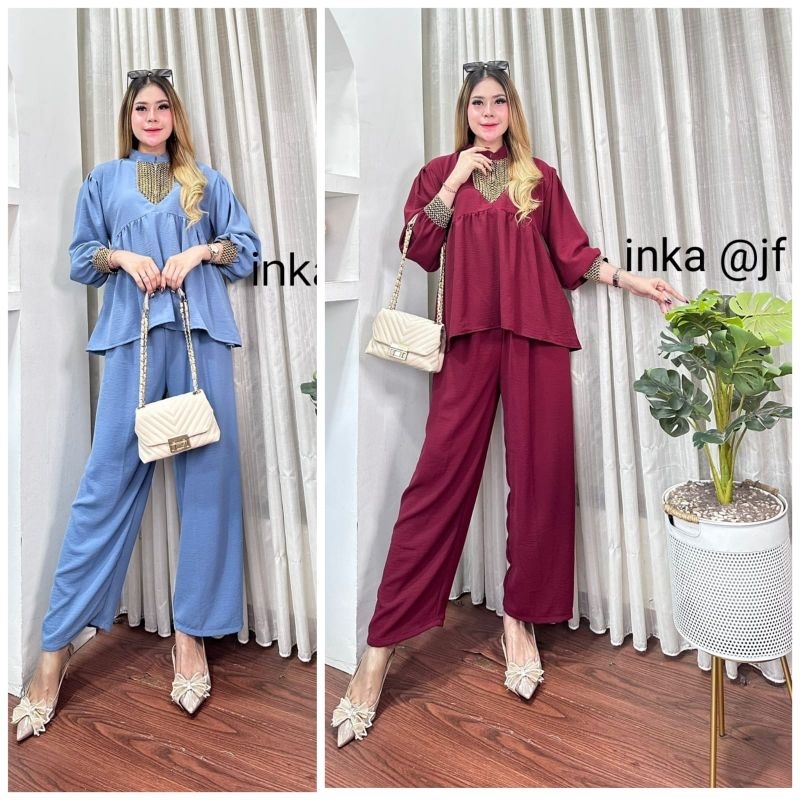 One Set Renda Sultan Wanita  Kekinian Setelan Renda Wanita Terbaru Baju Wanita Terlaris