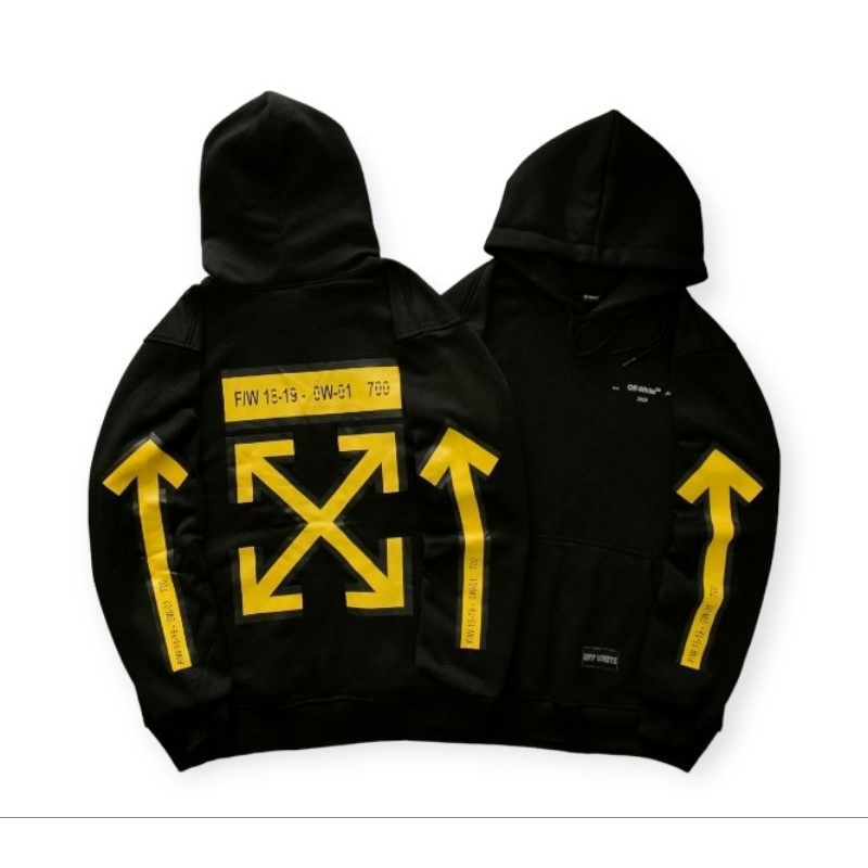 SWEATER HOODIE OFFWHITE YELLOW PREMIUM COTTON TEBAL