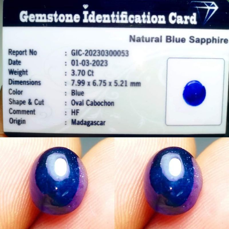 NATURAL BLUE SAPPHIRE PLUS MEMO