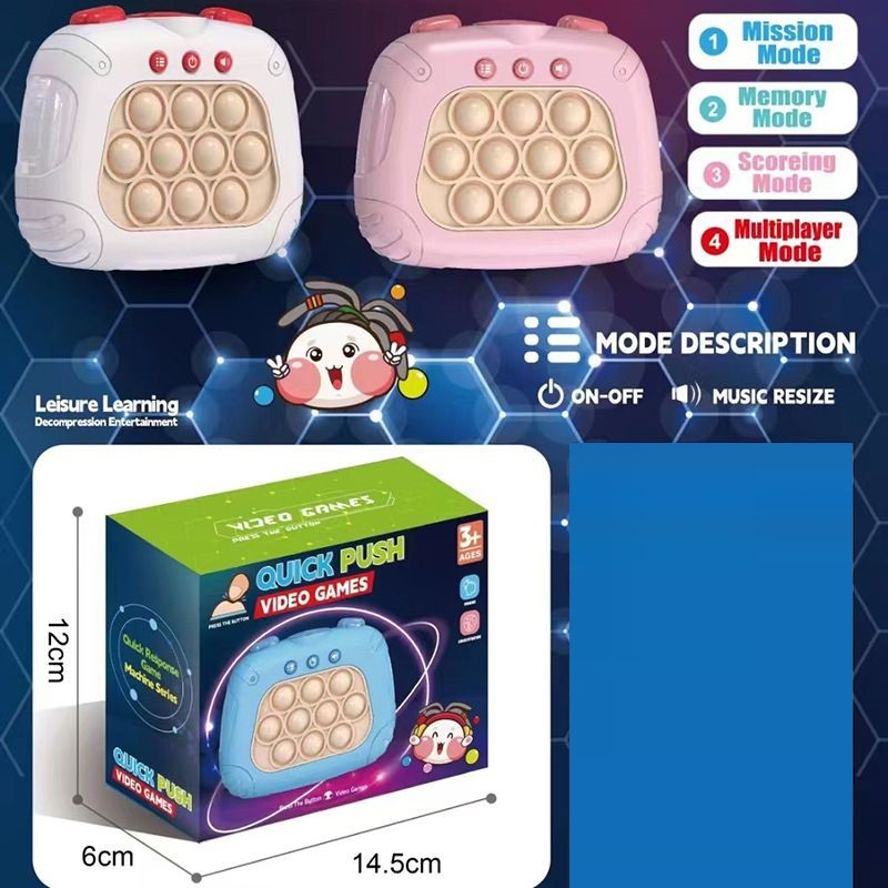 Mainan Anak CRAB PRESS Pop it Push Bubble Fidget Toys pop it Game Anak Pop it Push Press Pop It Finger Pres Elektronik Push Bubble Game Challenge Fidget Toys Mesin Lampu LED Anti Stres