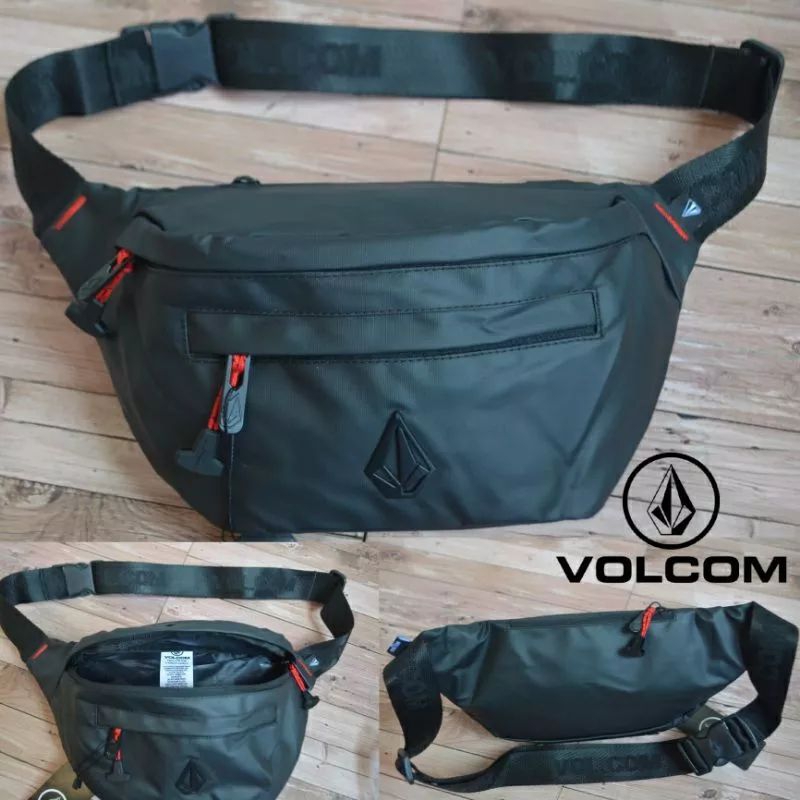 Tas Selempang Pria, Tas Seri Volcom Surfing Waistbag Premium Distro Terbaru Original
