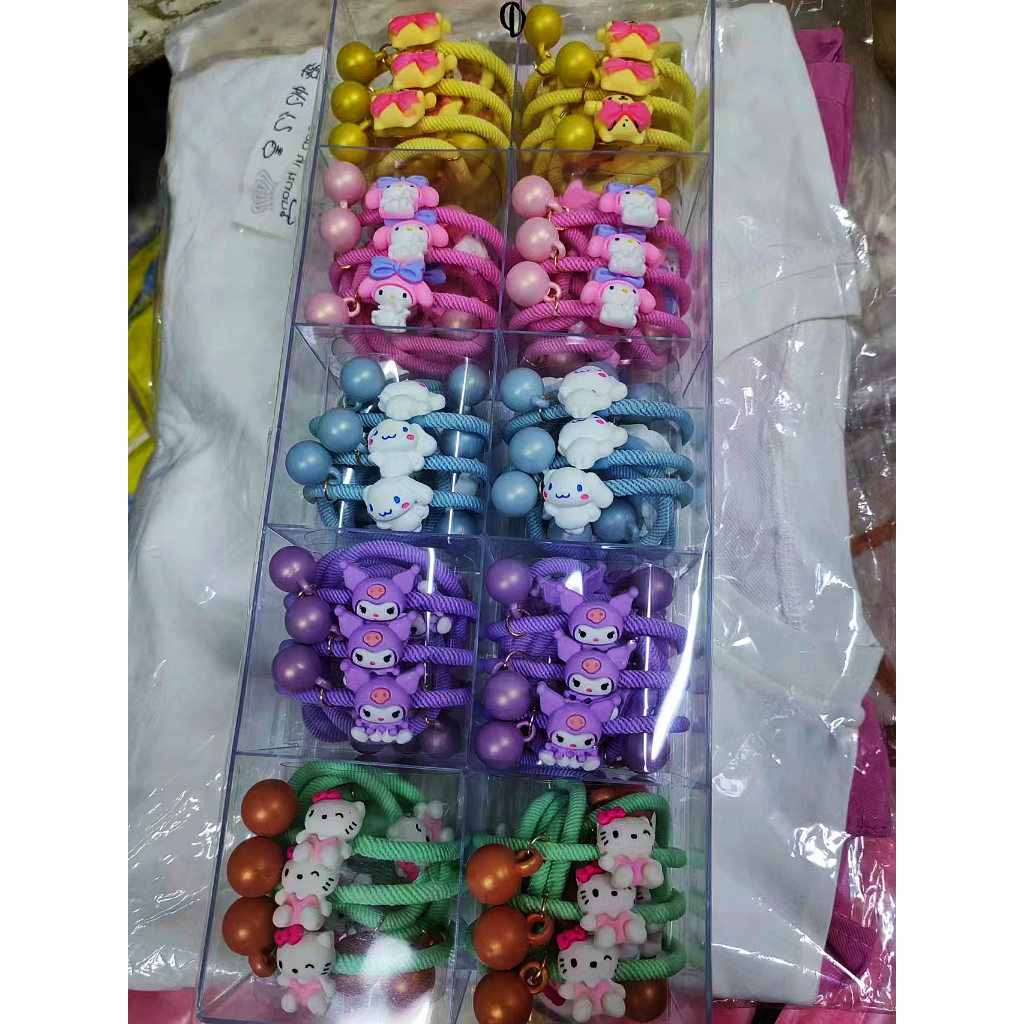 (5pcs) Ikat Rambut Wanita Motif Bunga Gaya Korea Import