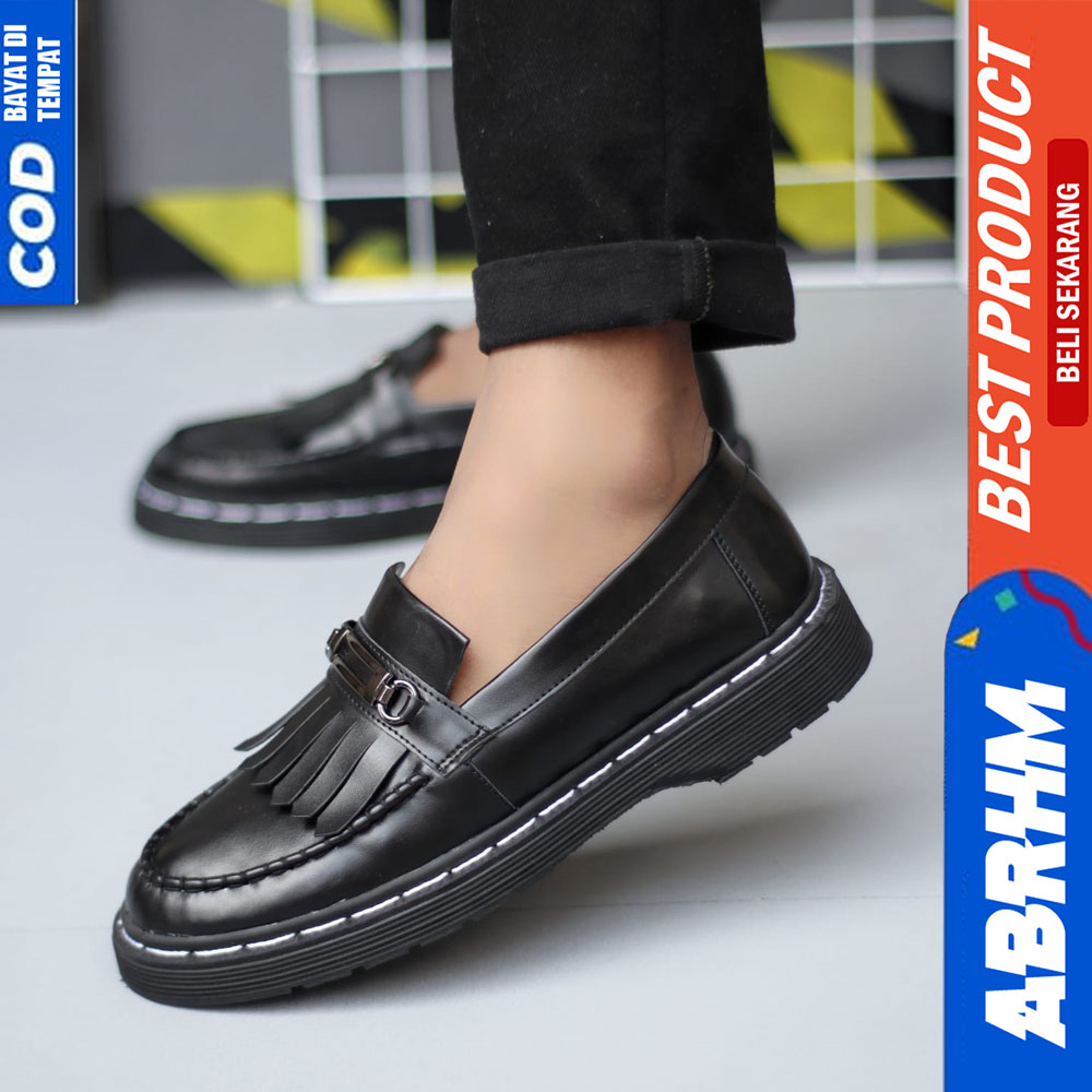 ABRHM loafers Penny Docmart Casual Kerja Hitam Pria