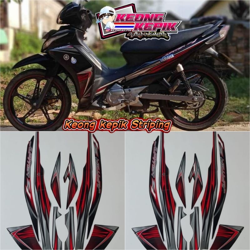 (BISA COD) STRIPING STIKER LIS BODY MOTOR YAMAHA JUPITER Z1 2012 STANDAR ORI HITAM MERAH