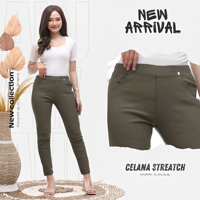 Elizabeth Pants / Chino Pants Wanita Bahan Tebal Stretch by Thufail Official