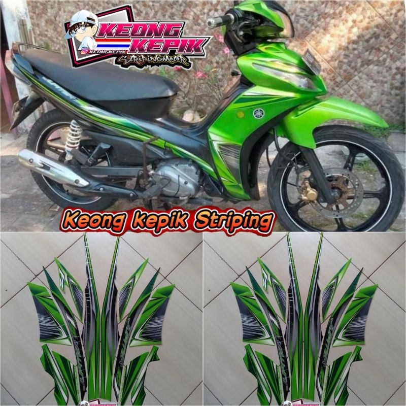 (BISA COD) STRIPING STIKER LIS BODY MOTOR YAMAHA JUPITER Z1 2012 STANDAR ORI HIJAU