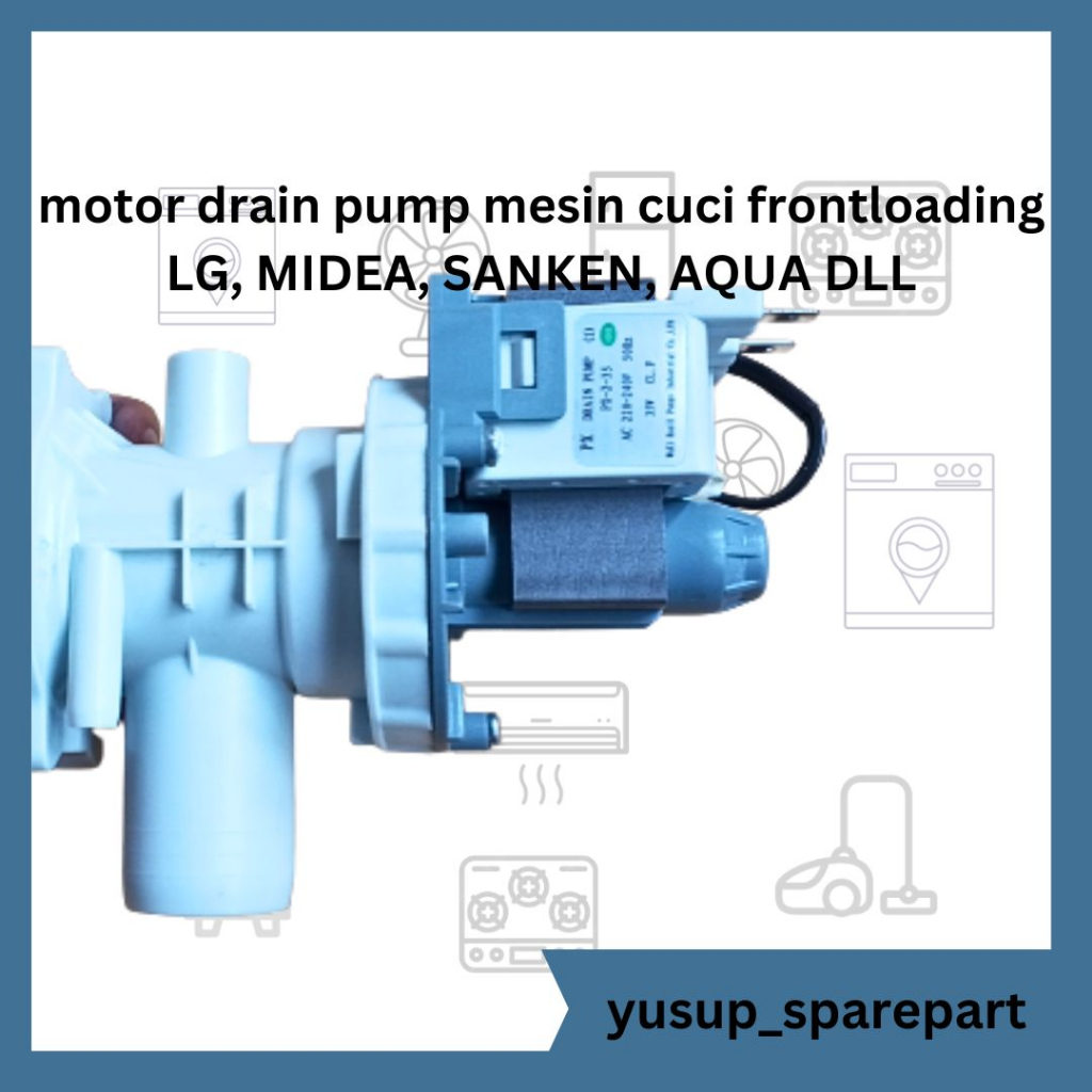 motor drain pump mesin cuci frontloading LG, MIDEA, SANKEN, AQUA DLL