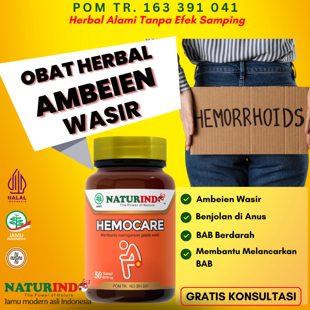 Obat Wasir Ambeien Tanpa Operasi Wasir Ambeyen BAB Berdarah Sembelit Benjolan di Anus Herbal