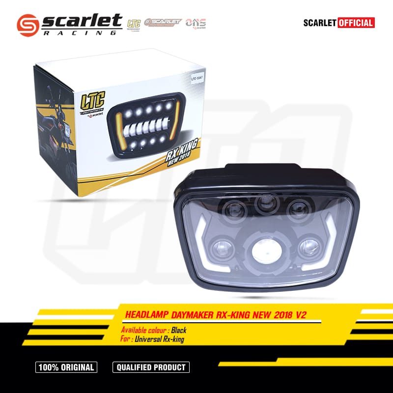 HEADLAMP LAMPU DEPAN DAYMAKER RX KING OVAL LED LTC RXK RXS RXZ NEW REFLEKTOR + BATOK COVER TOTOK LTC SCARLET ORIGINAL