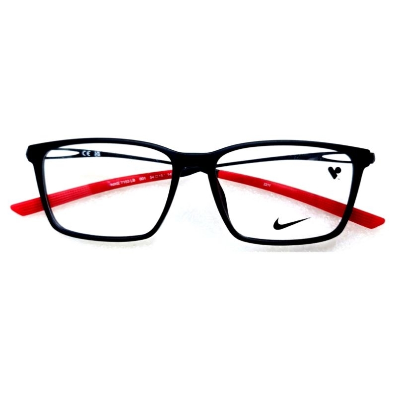 FRAME KACAMATA NIKE 7153LB 001 MATTE BLACK RED 54-15-140 ORIGINAL