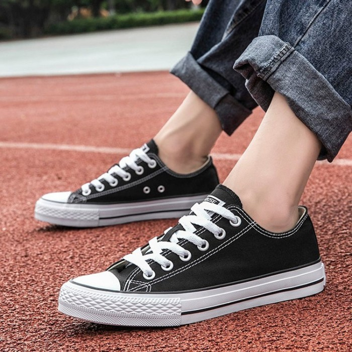 Sepatu Sekolah Sneakers Wanita Premium  / Sepatu Converse Wanita Clasic Hitam / Fashion wanita Casual