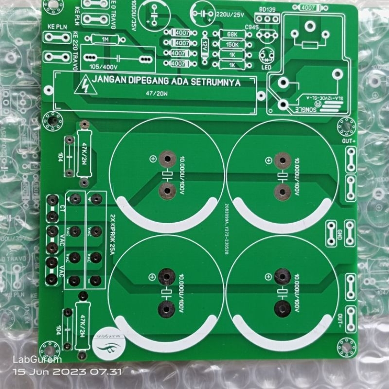 PCB PSU ELCO 4 6  PLUS STARTUP ANTI TRIP FR4 DOBEL LAYER