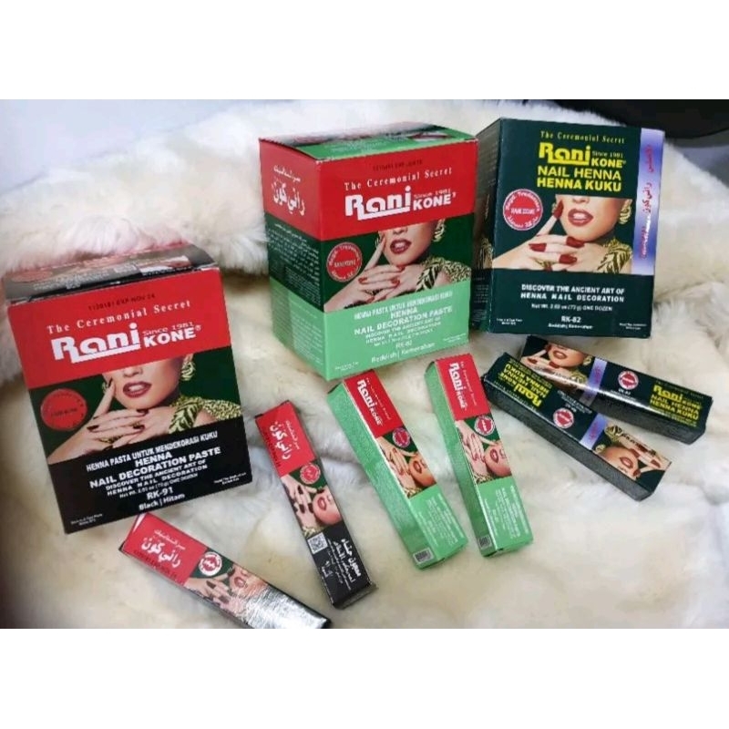 Rani Kone Henna kuku maroon merah hitam