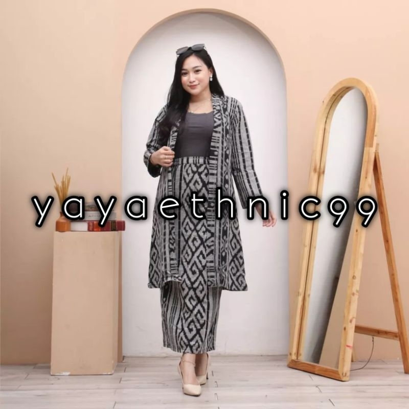 [READY STOK] Cardigan tenun troso, outer tenun ikat, busana tenun troso, baju wanita, baju tenun troso