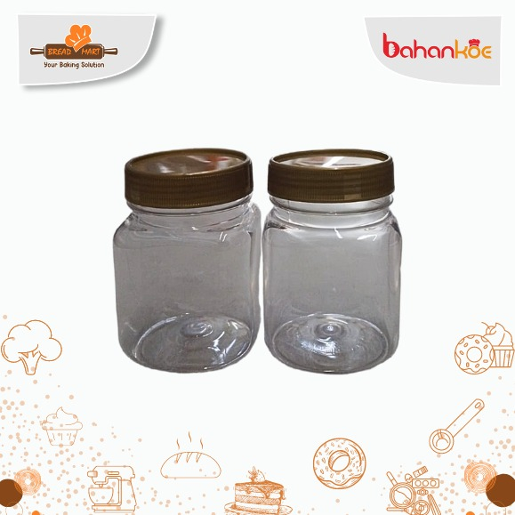 JAR SQUARE + TUTUP GOLD 200 ML (PER PCS)