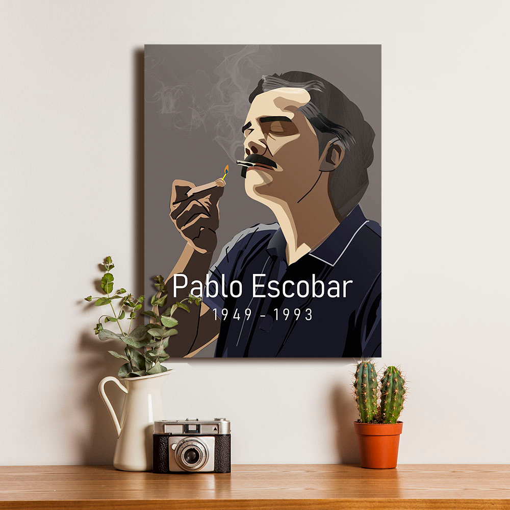 Poster Mafia Pablo Escobar Kartun 7 - Dekorasi Hiasan Dinding Kayu