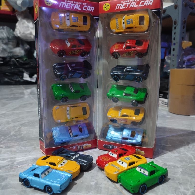 mainan die cast metal type cars 3 isi 6