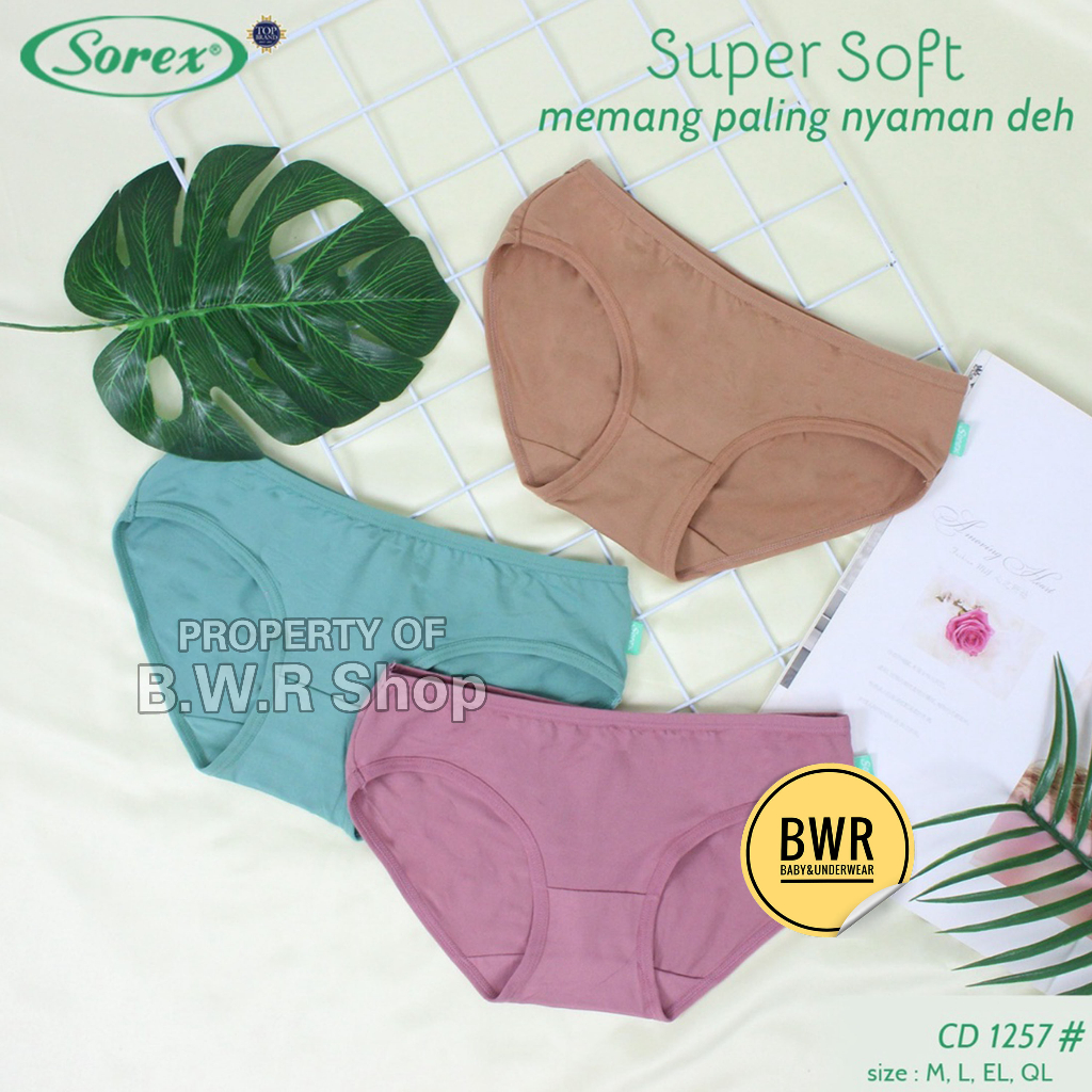 [ 6pc ] CD Sorex 1257 Mini | Celana Dalam Wanita Bikini Katun Super Soft | Bwr