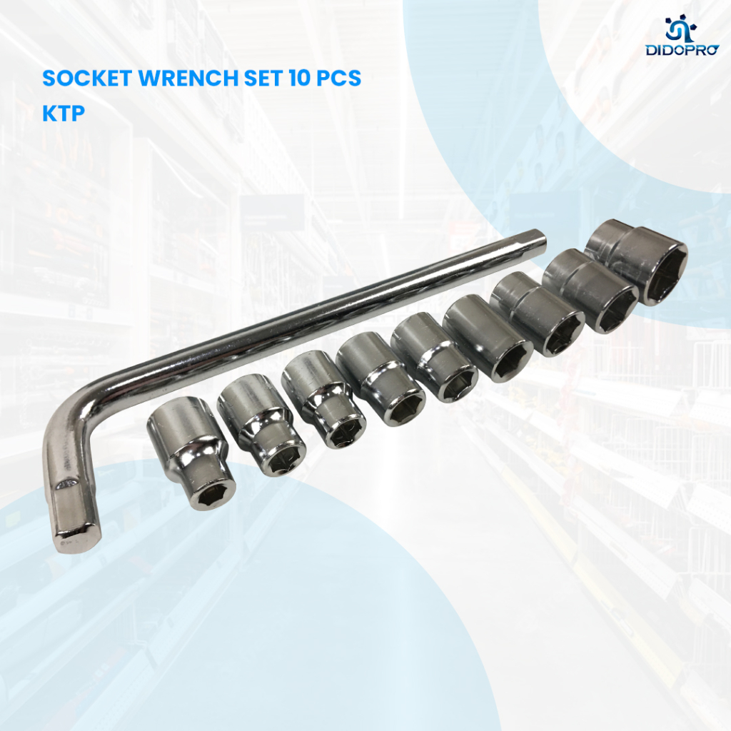 KTP Kunci Sok Set 10 pcs Shock Alat Bengkel Socket Wrench Set 10pcs