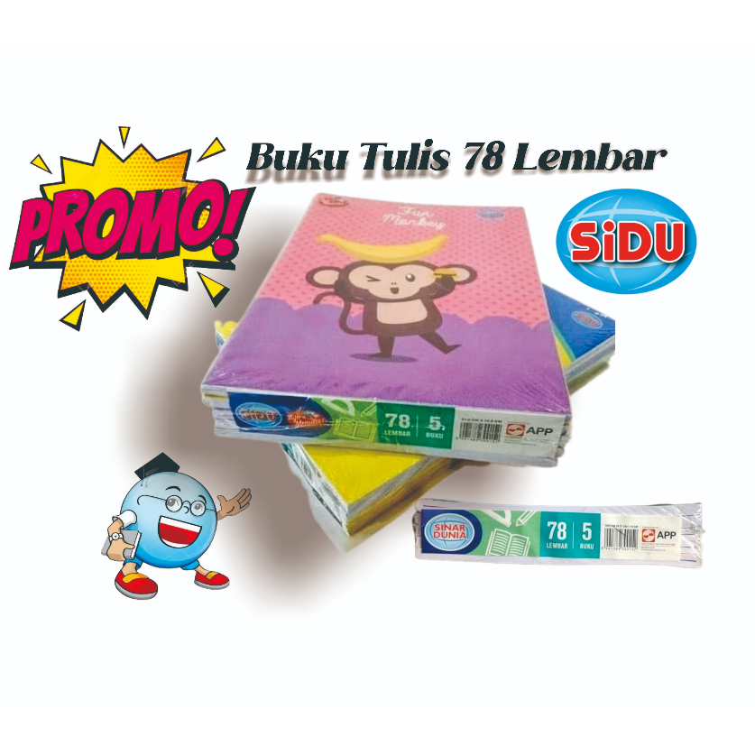 Tbmo Buku Tulis 78 Lembar Sinar Dunia Per Pack Isi 5 Pcs