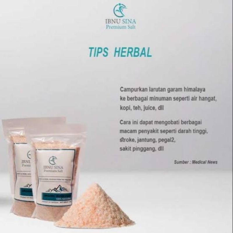 

RB (Asli)Garam Halus himalaya ibnu sina 500gr Himalayan Pink salt Original himsalt organic