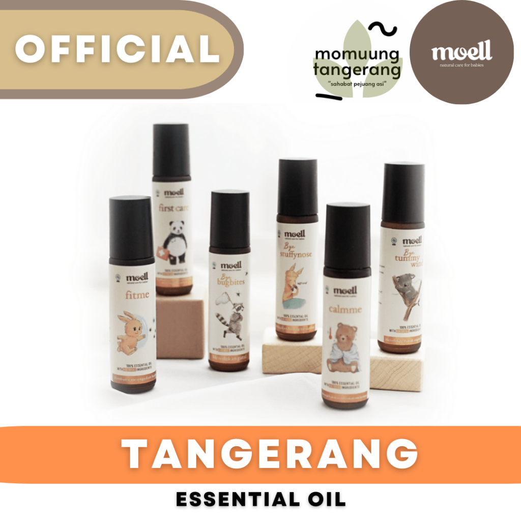 MOELL NATURAL ORGANIK ESSENTIAL OIL TUMMY WIND STUFFY NOSE CALM ME FIT ME BUG BITES FIRST CARE TANGERANG